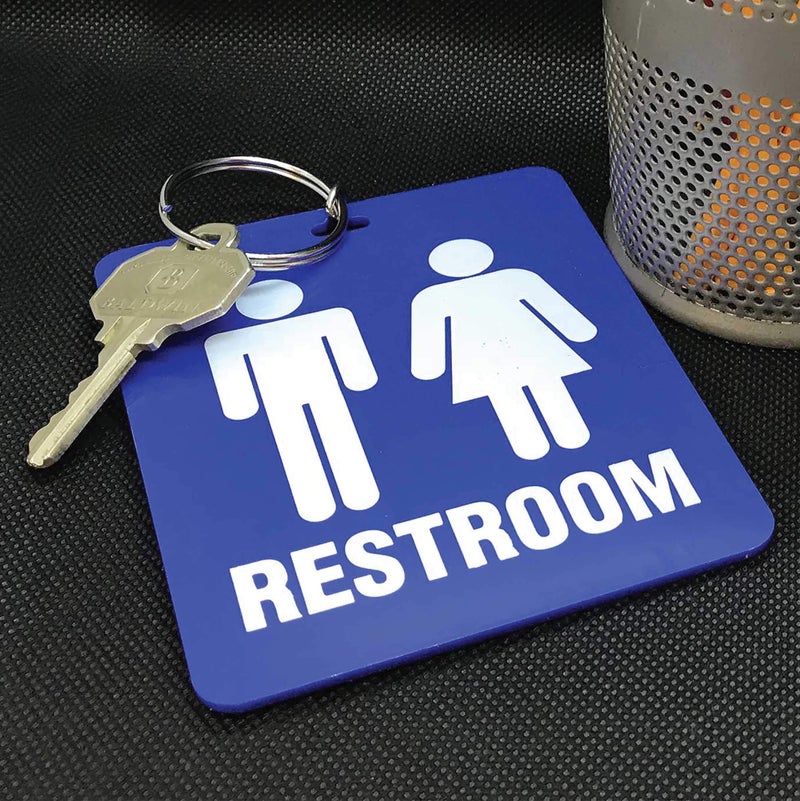 Lucky Line - Unisex Restroom Pass Key Tag, Plastic with Split Key Ring Keychain Identifier for Restaurant, Office, Gas Station, 10 Per Pack (53200) - Image 5